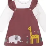 Viverano Organics Giraffe Elephant Buddy Tunic Dress & Bodysuit - Berry