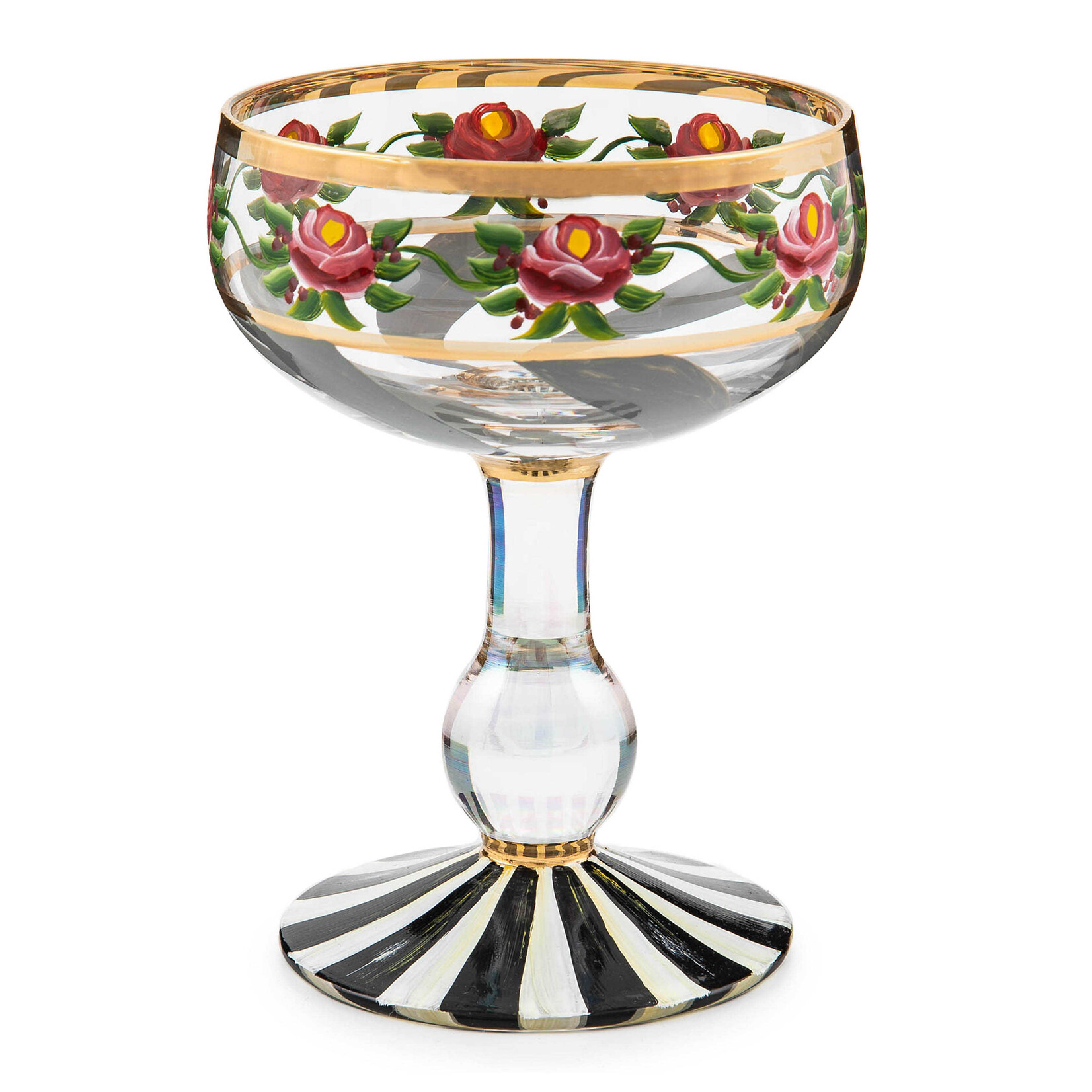 MacKenzie-Childs Maypole Sterling Coupe Glass