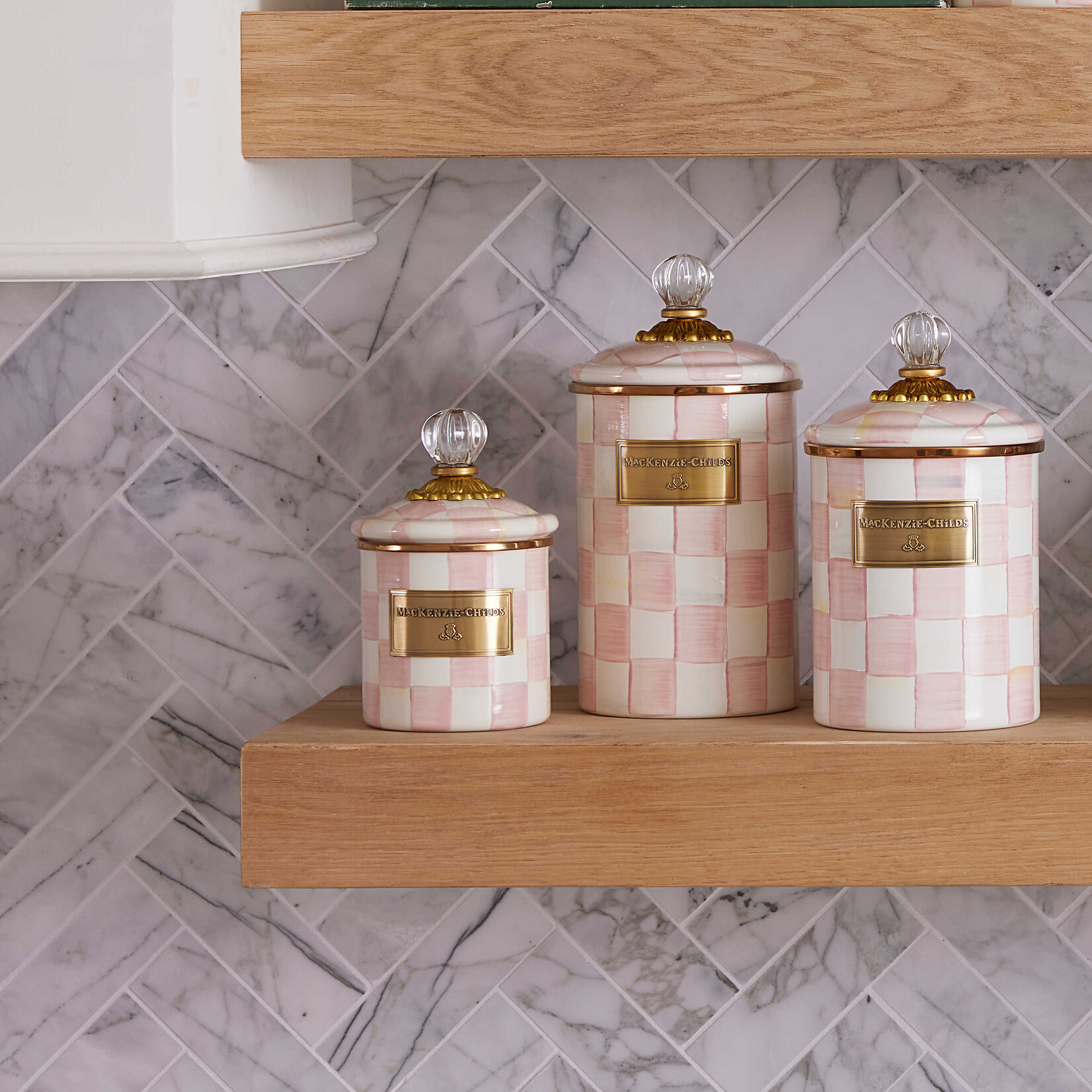 MacKenzie-Childs rosy check demi canister