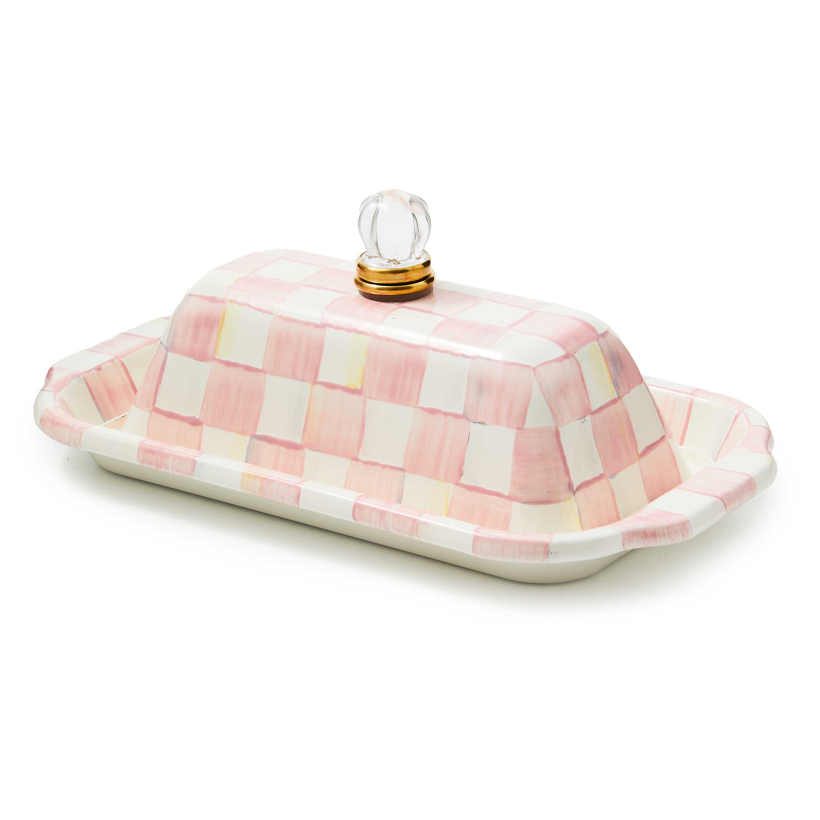 MacKenzie-Childs rosy check butter box