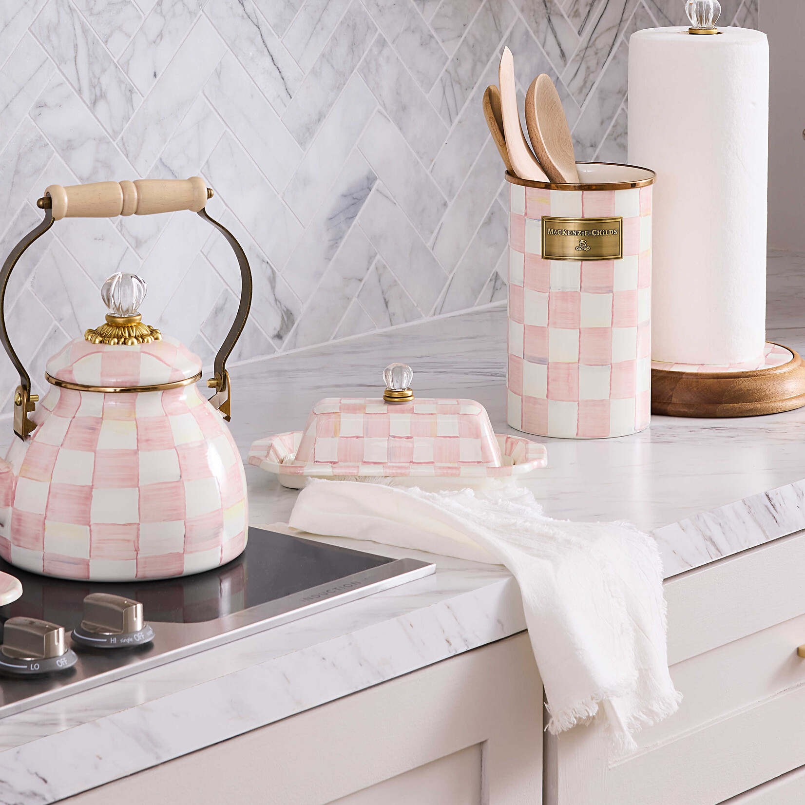 MacKenzie-Childs rosy check butter box