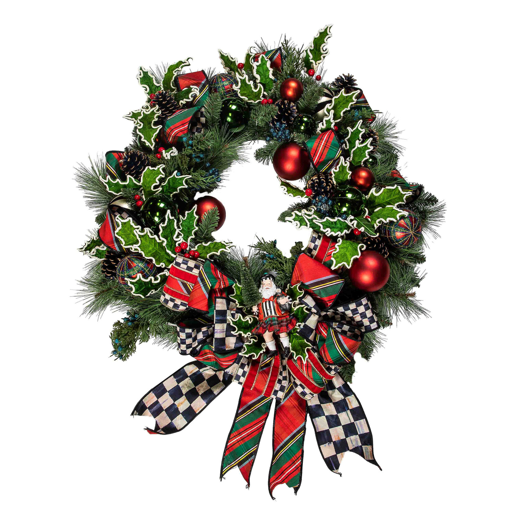 MacKenzie-Childs Tartastic Illuminated Wreath