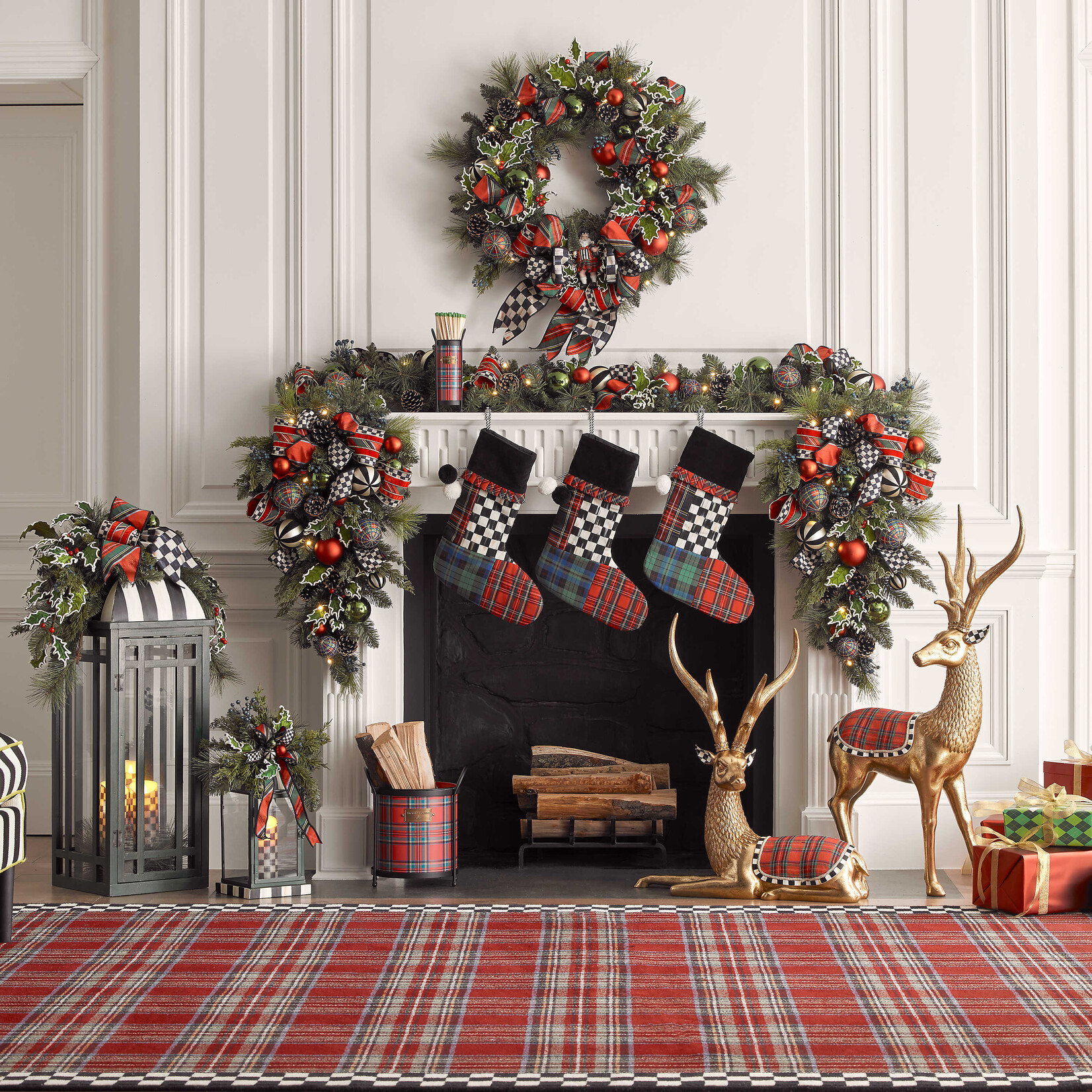 MacKenzie-Childs Tartastic Illuminated Wreath