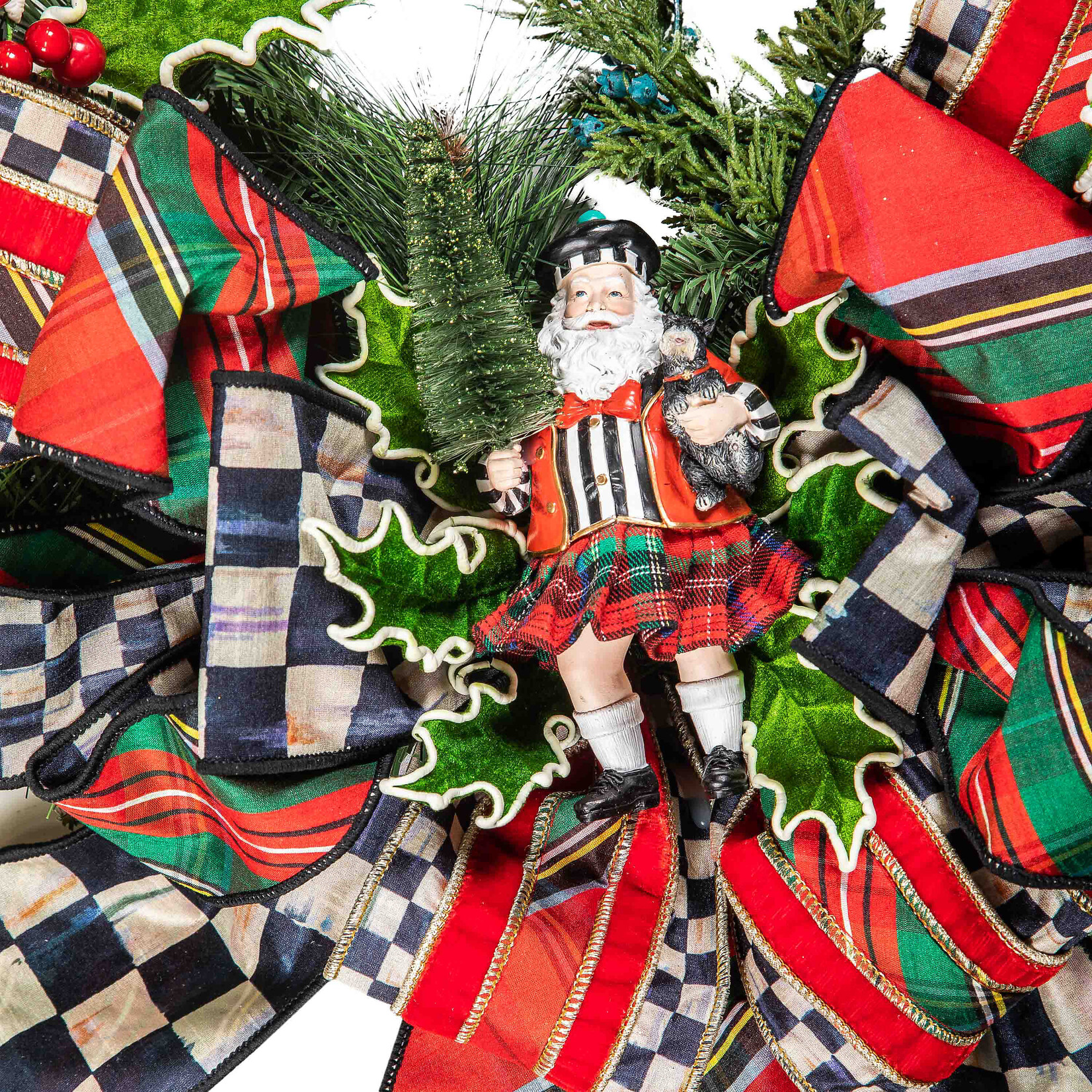 MacKenzie-Childs Tartastic Illuminated Wreath