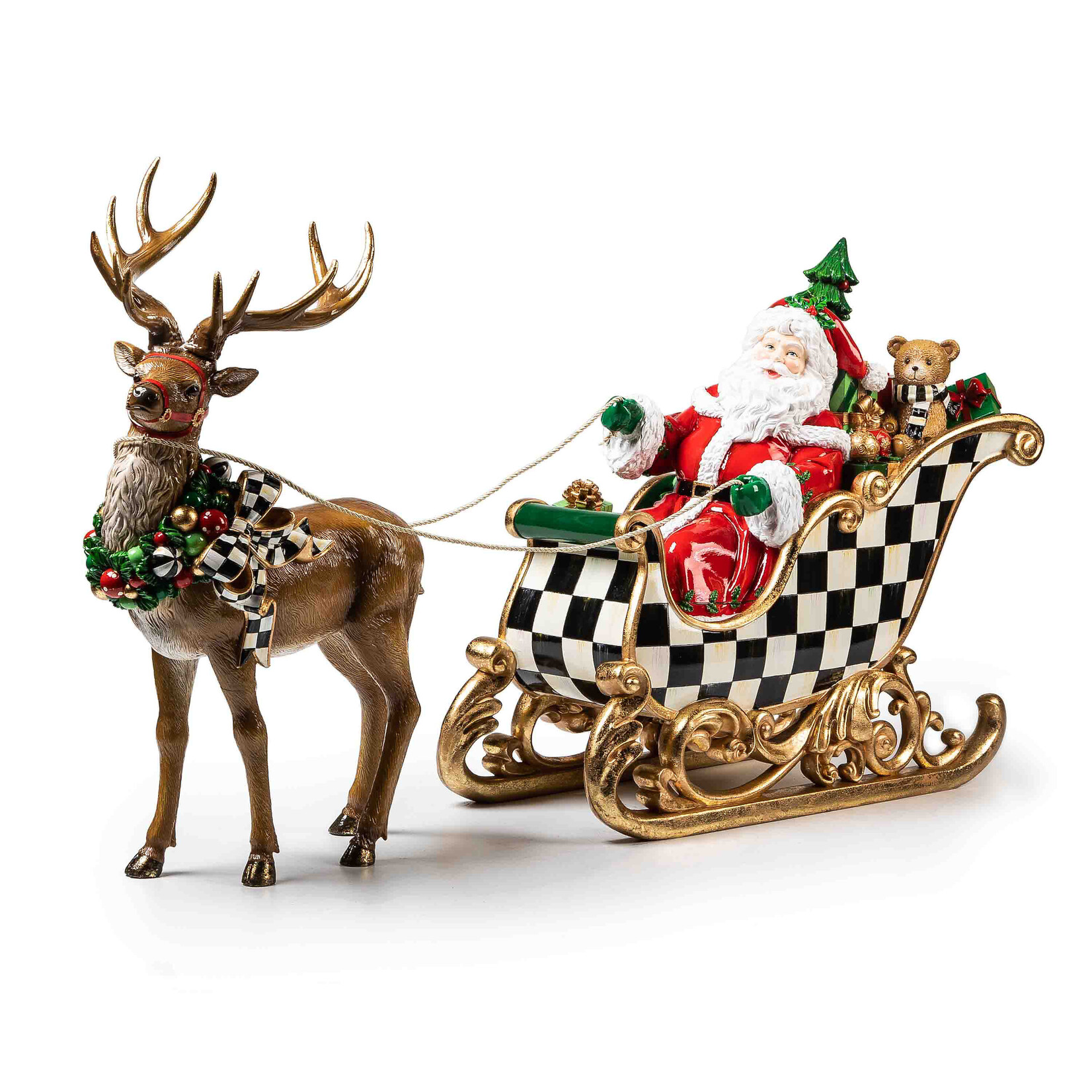MacKenzie-Childs Night Before Christmas Santa & Sleigh