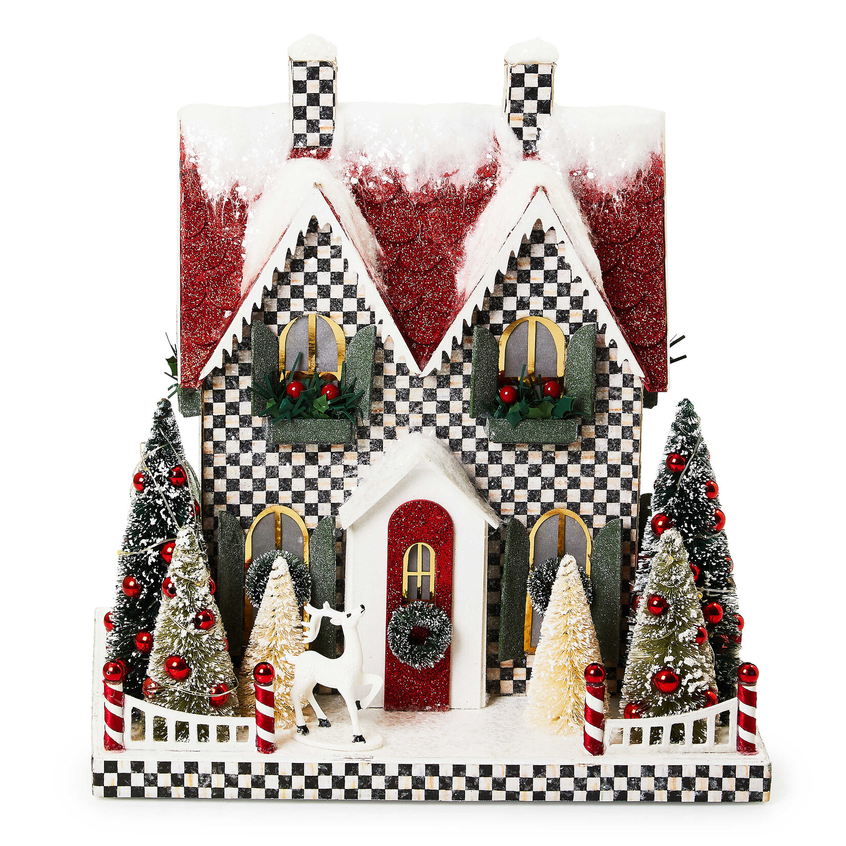 MacKenzie-Childs Cozy Christmas Illuminated Paper Cottage