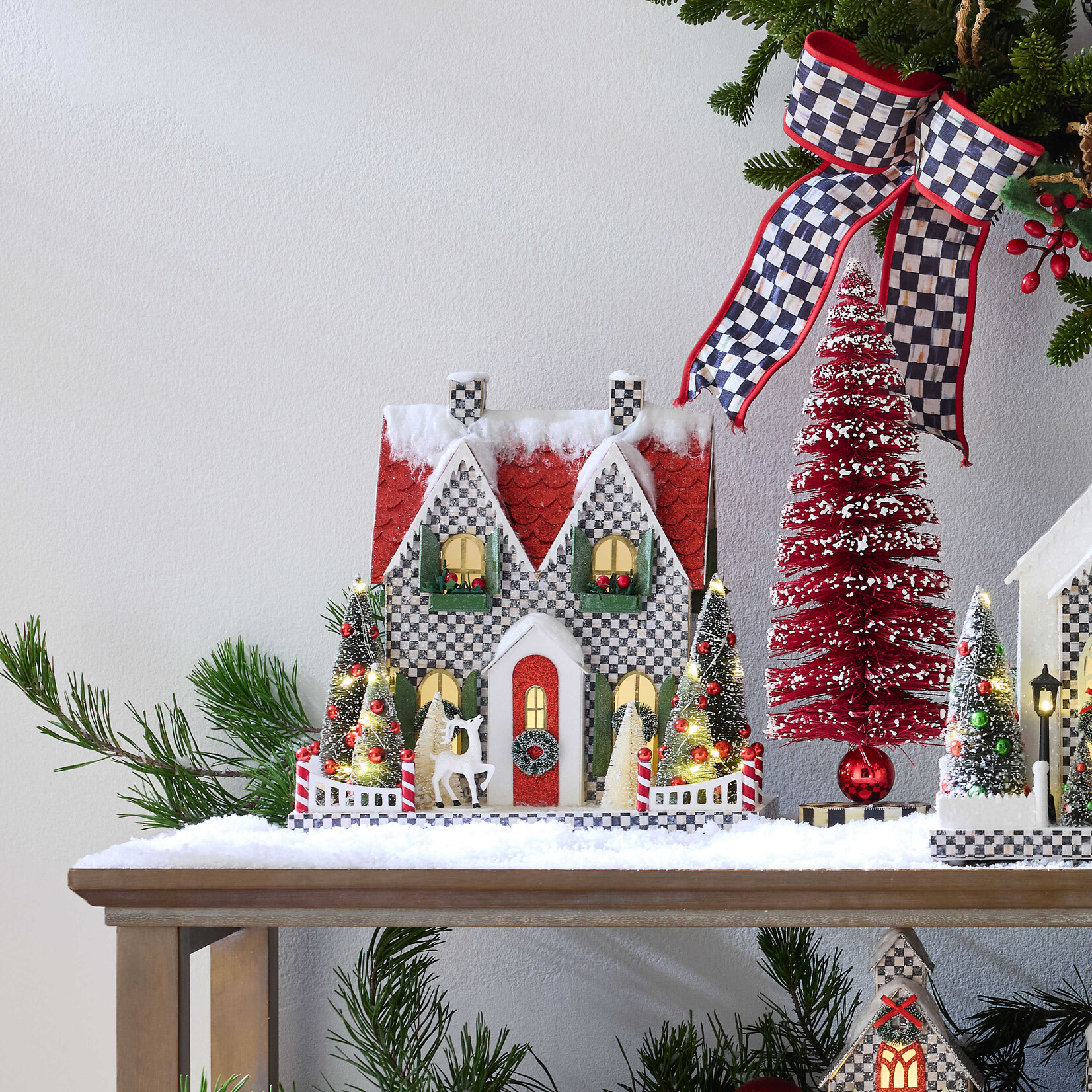 MacKenzie-Childs Cozy Christmas Illuminated Paper Cottage