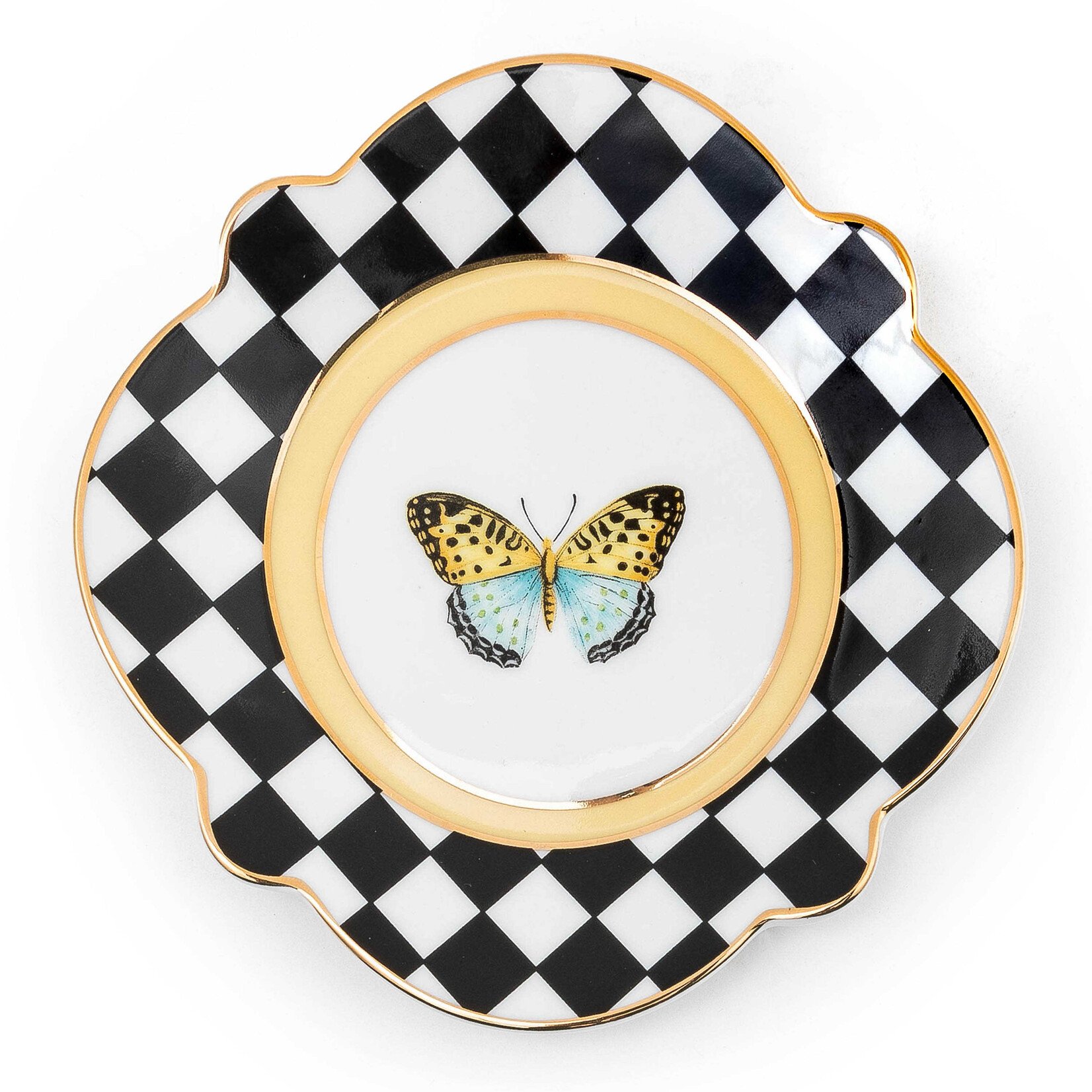 MacKenzie-Childs butterfly toile bread and butter plate