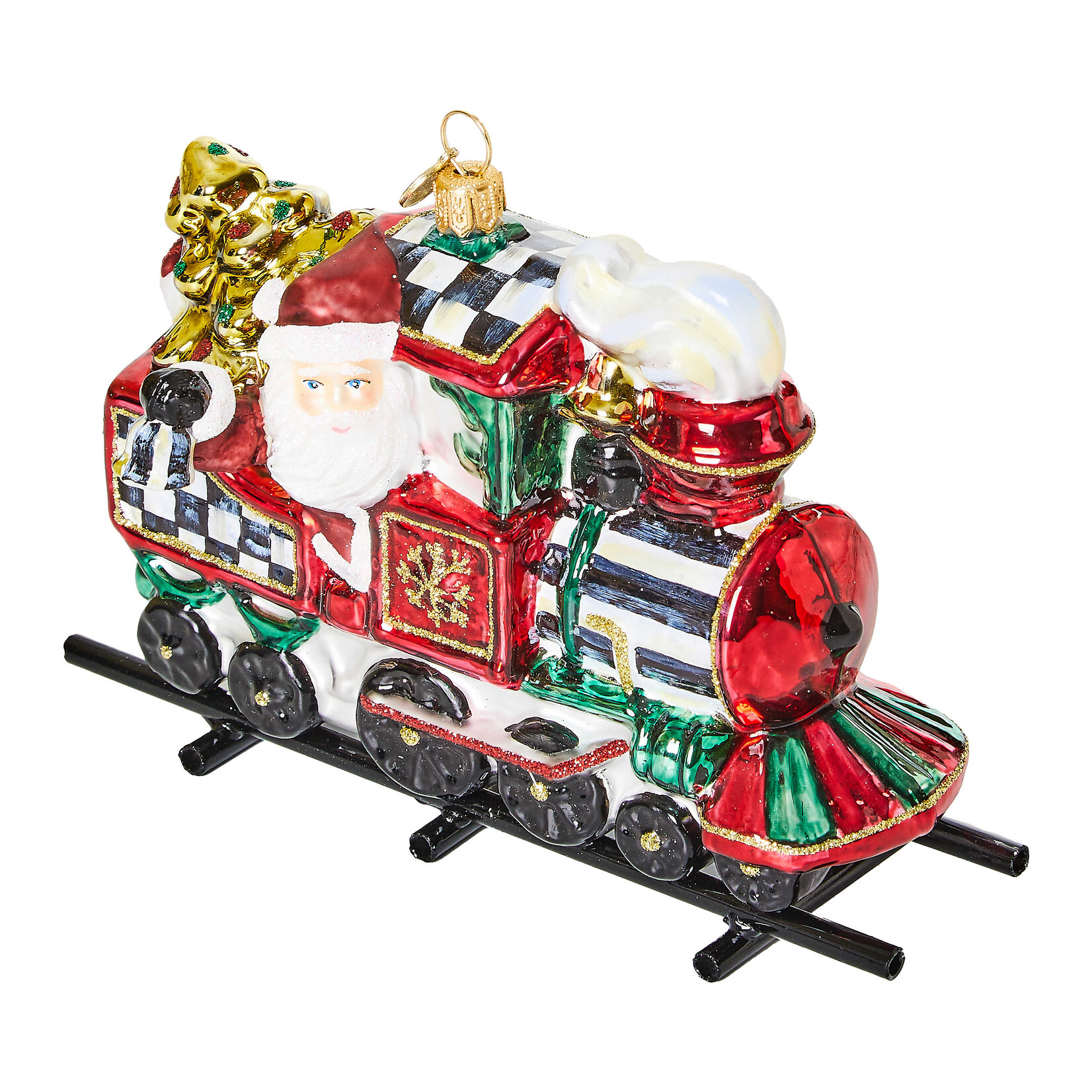MacKenzie-Childs Courtly Train Glass Ornament