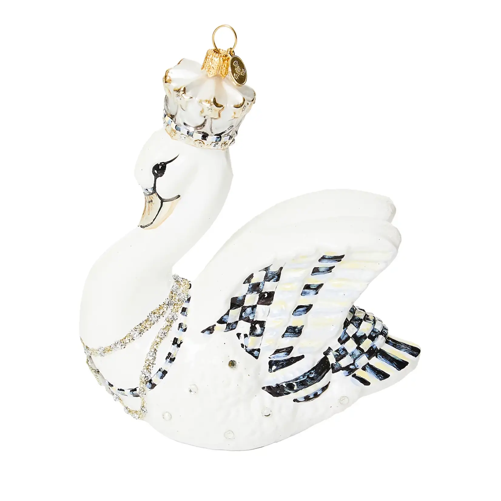 MacKenzie-Childs Her Majesty Swan Glass Ornament