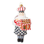 MacKenzie-Childs Bake Shop Pastry Santa Glass Ornament
