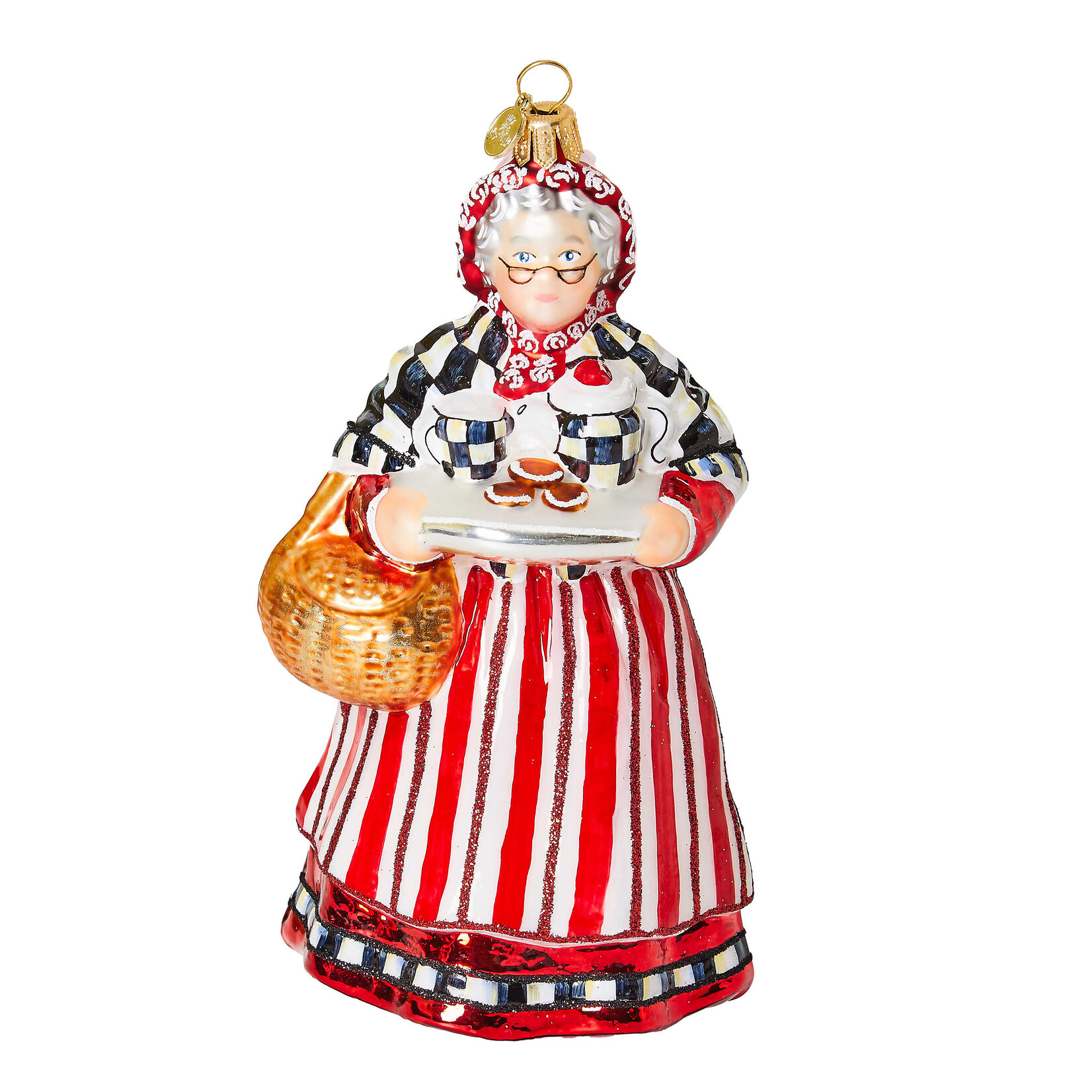 MacKenzie-Childs Bake Shop Mrs. Claus Glass Ornament
