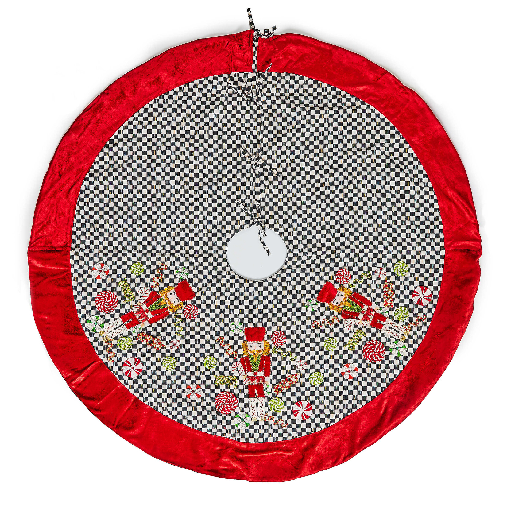 MacKenzie-Childs Courtly Check Holiday Nutcracker Tree Skirt