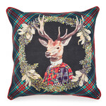 MacKenzie-Childs Tartan Stag Throw Pillow