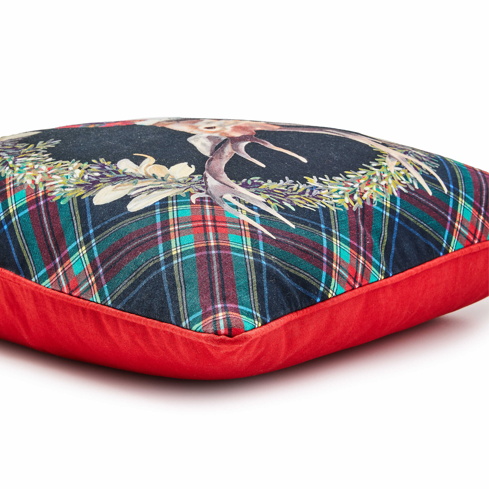 MacKenzie-Childs Tartan Stag Throw Pillow
