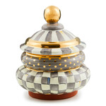 MacKenzie-Childs Sterling Check Ceramic Groovy Canister
