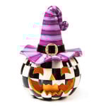MacKenzie-Childs Illuminated Happy Jack Pumpkin with Purple Hat