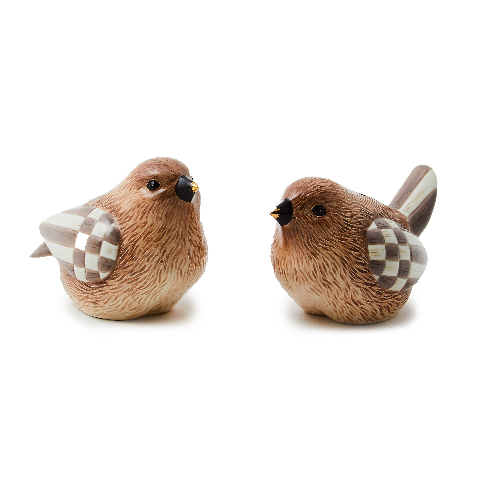 MacKenzie-Childs autumnology ceramic bird salt & pepper set