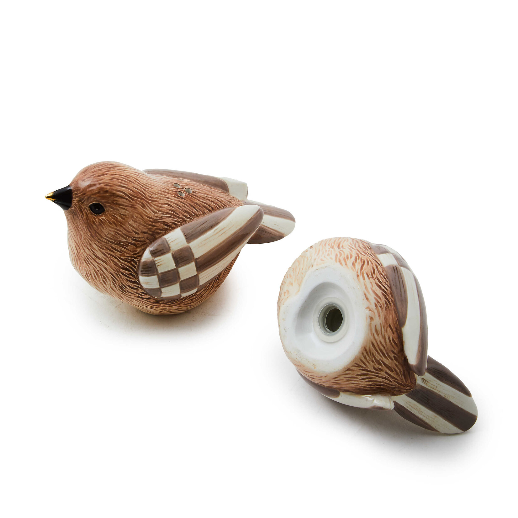 MacKenzie-Childs autumnology ceramic bird salt & pepper set