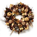MacKenzie-Childs Autumnology Fall Leaf & Pumpkin Wreath