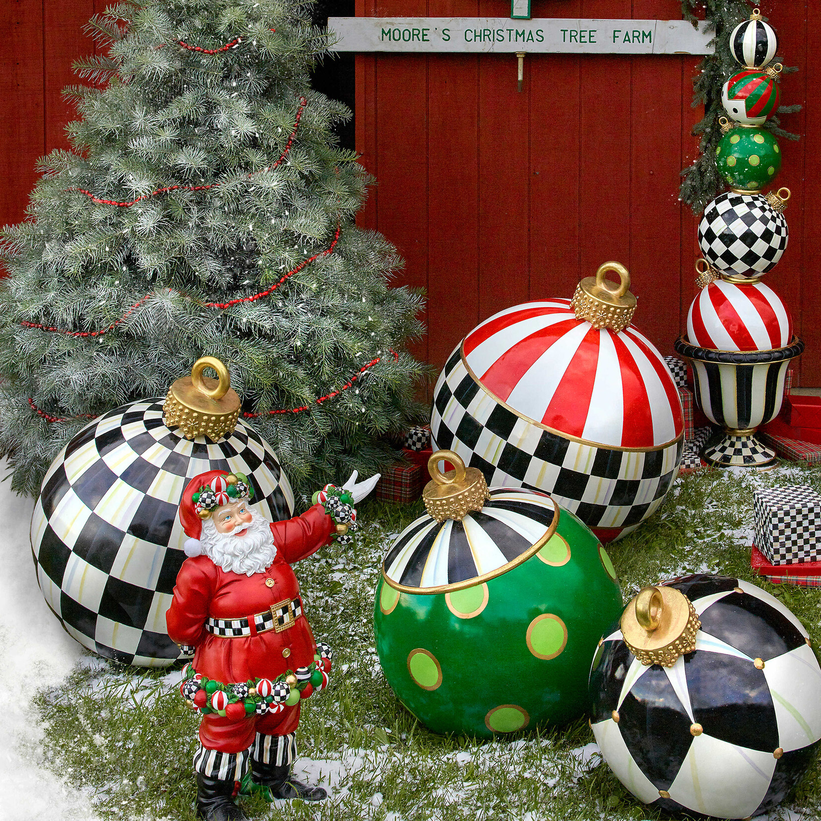 MacKenzie-Childs jolly stripe outdoor ornament
