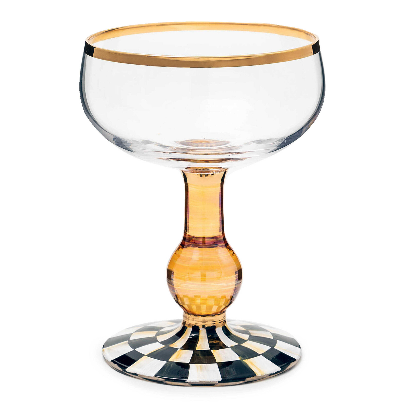 MacKenzie-Childs courtly check coupe glass