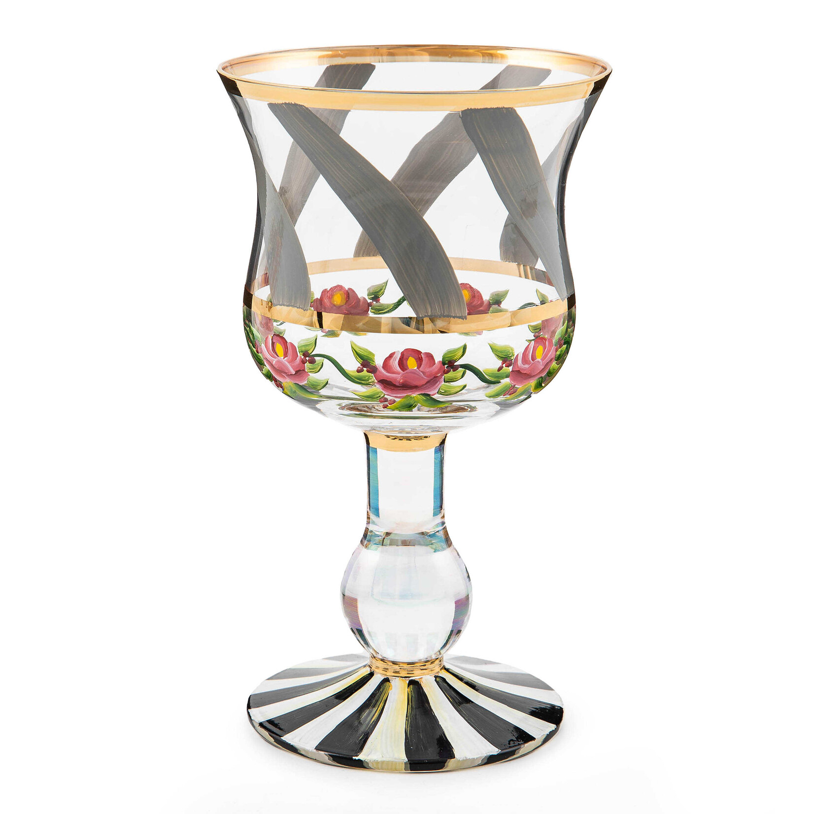 MacKenzie-Childs maypole sterling wine glass