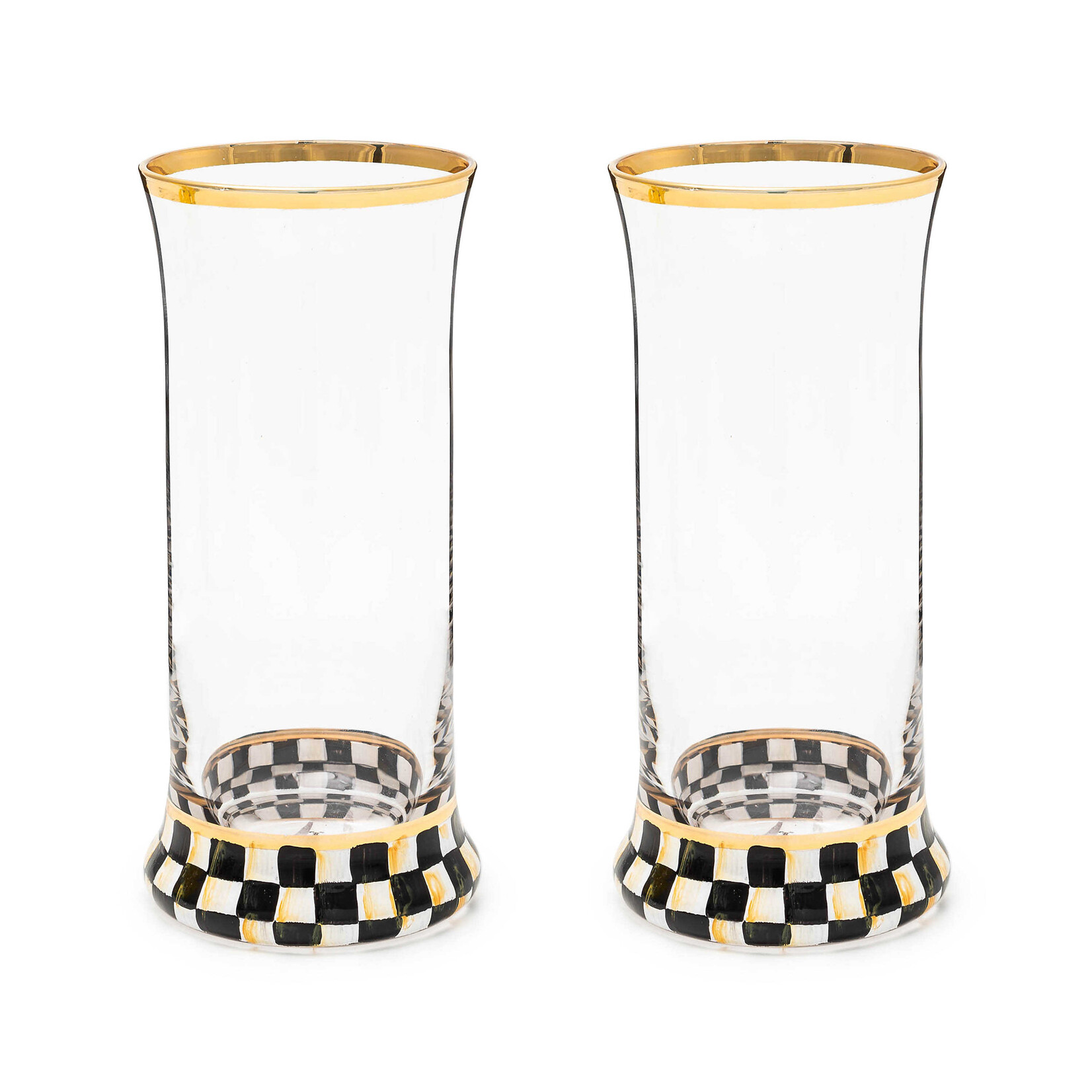 MacKenzie-Childs courtly check highball glass, set of 2
