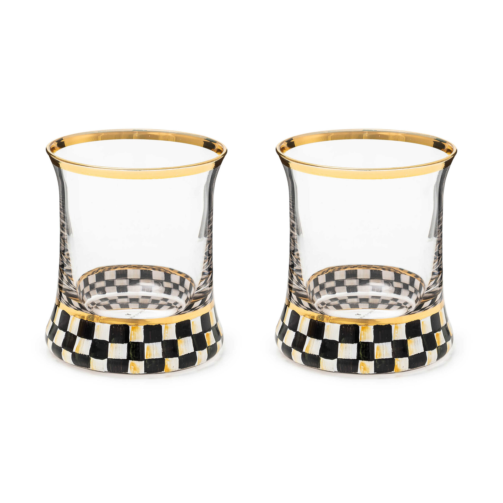 MacKenzie-Childs courtly check tumbler glass, set of 2