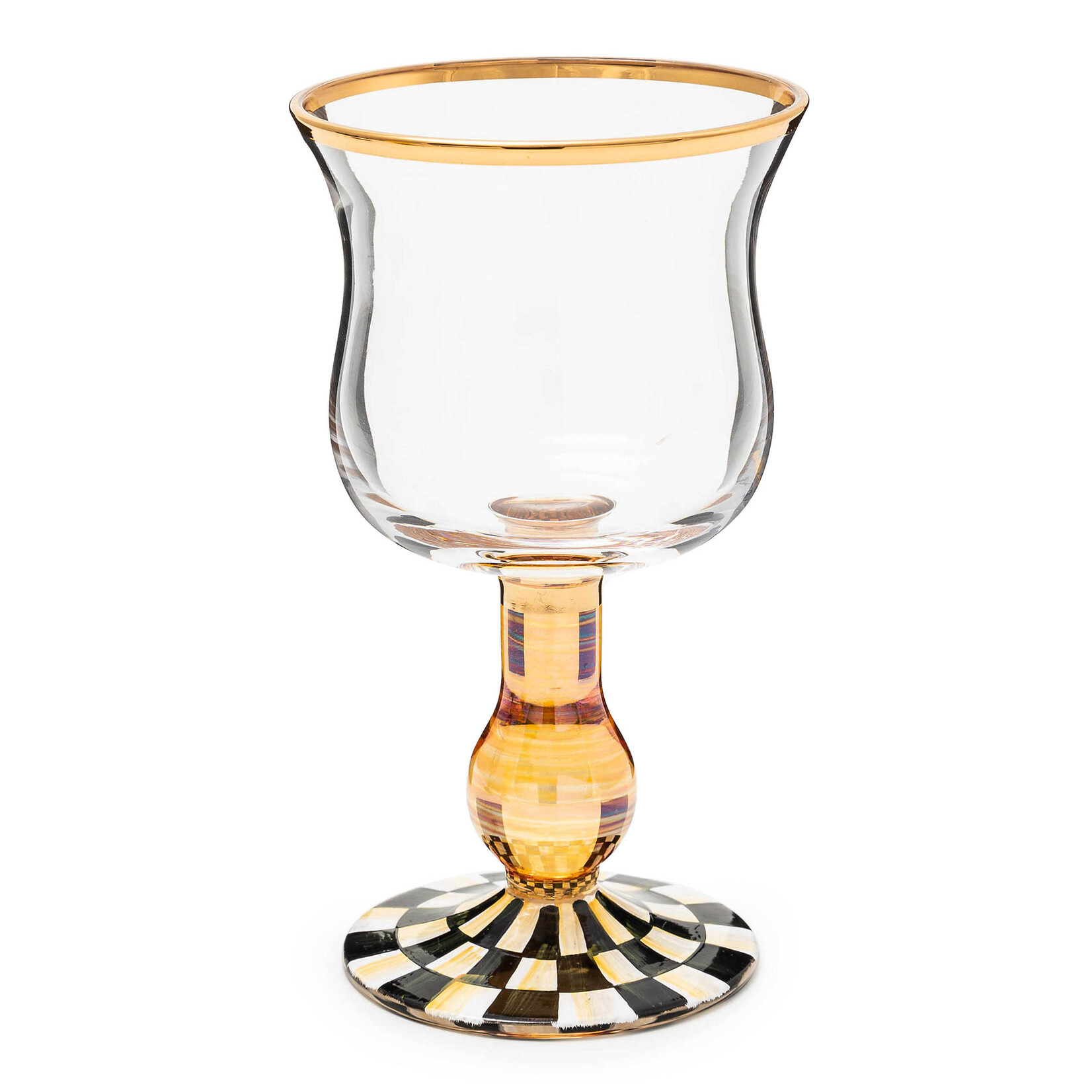 MacKenzie-Childs courtly check wine glass