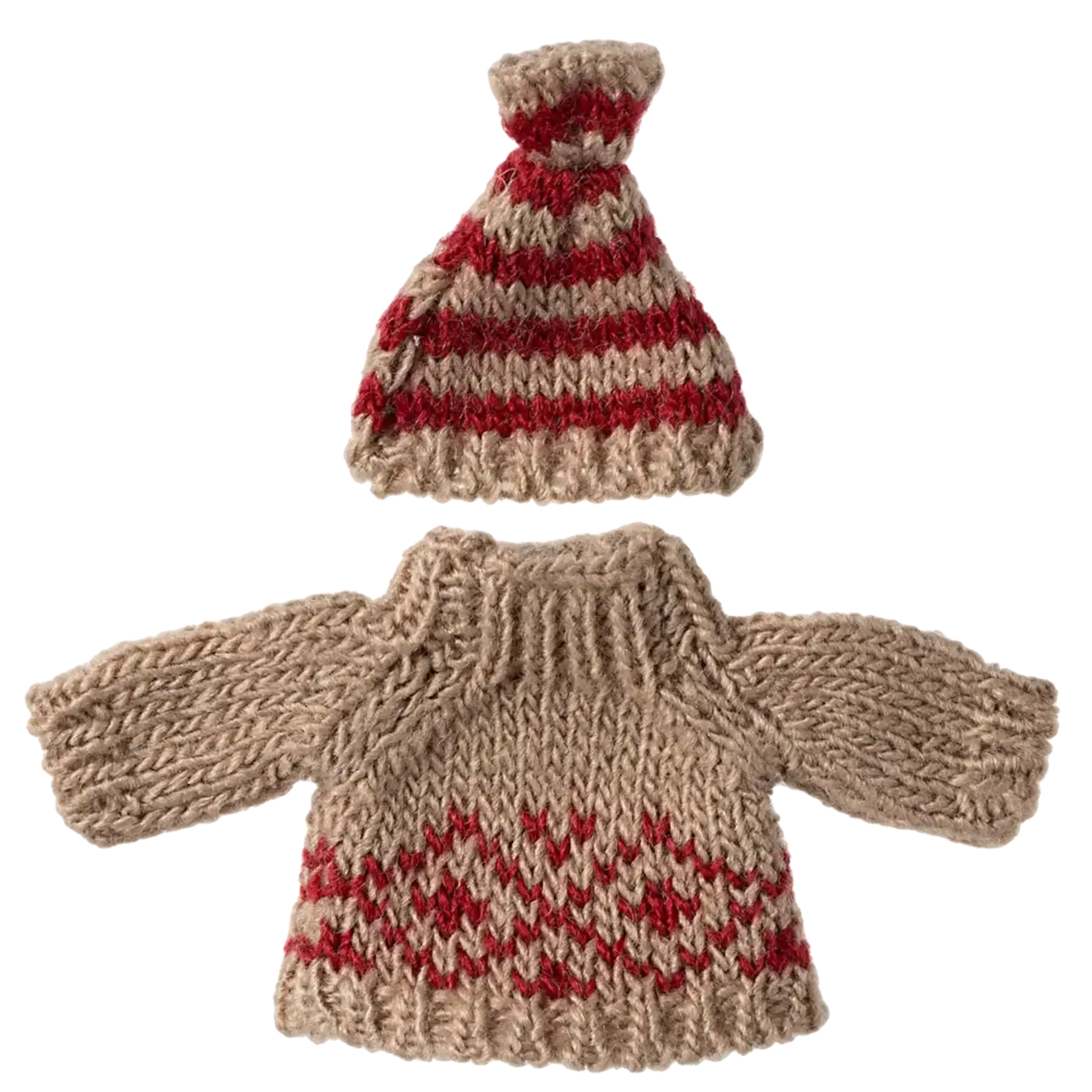 Maileg USA Knitted sweater and hat, Mum mouse