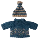 Maileg USA Knitted sweater and hat, Dad Mouse