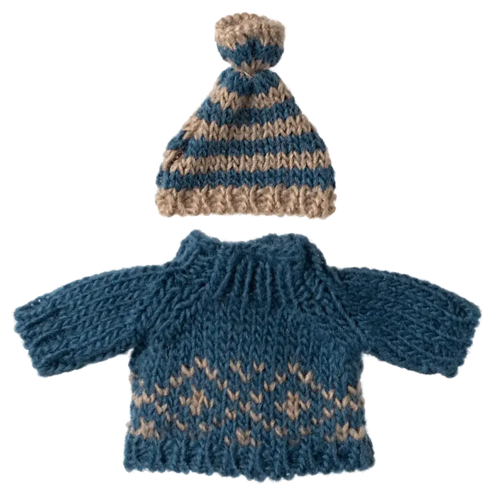 Maileg USA Knitted sweater and hat, Dad Mouse