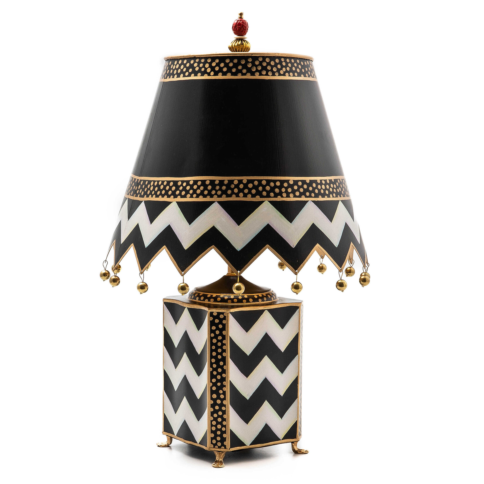 MacKenzie-Childs courtly zig zag table lamp