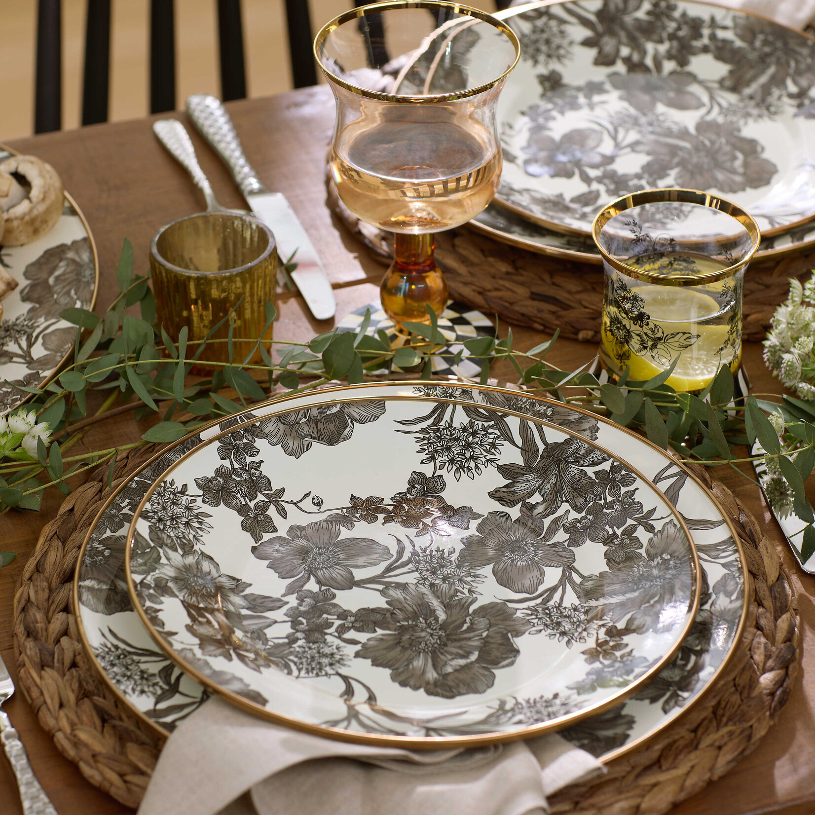 MacKenzie-Childs Sterling English Garden Enamel Dinner Plate