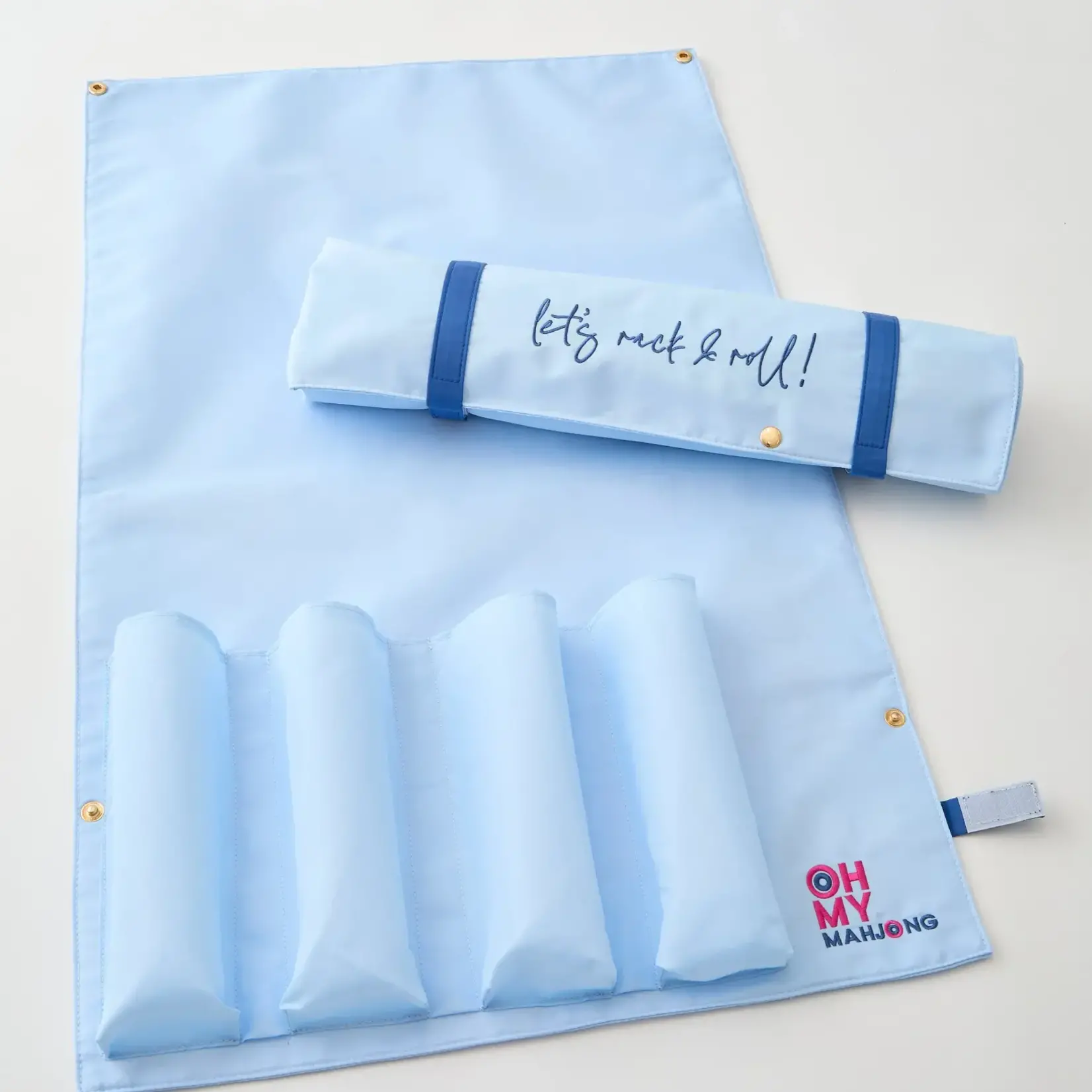 Oh My Mahjong Light Blue Let's Rack & Roll