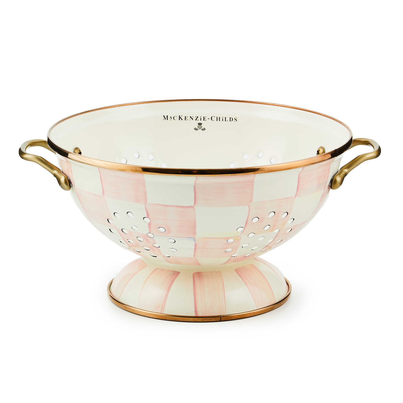 MacKenzie-Childs Rosy Check Large Colander