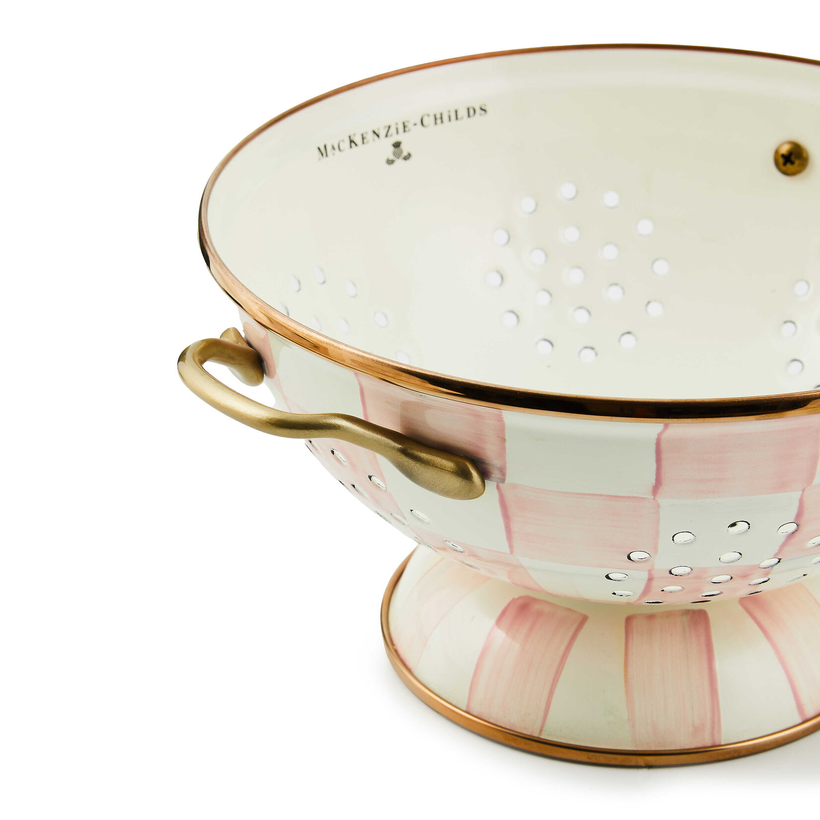MacKenzie-Childs Rosy Check Large Colander