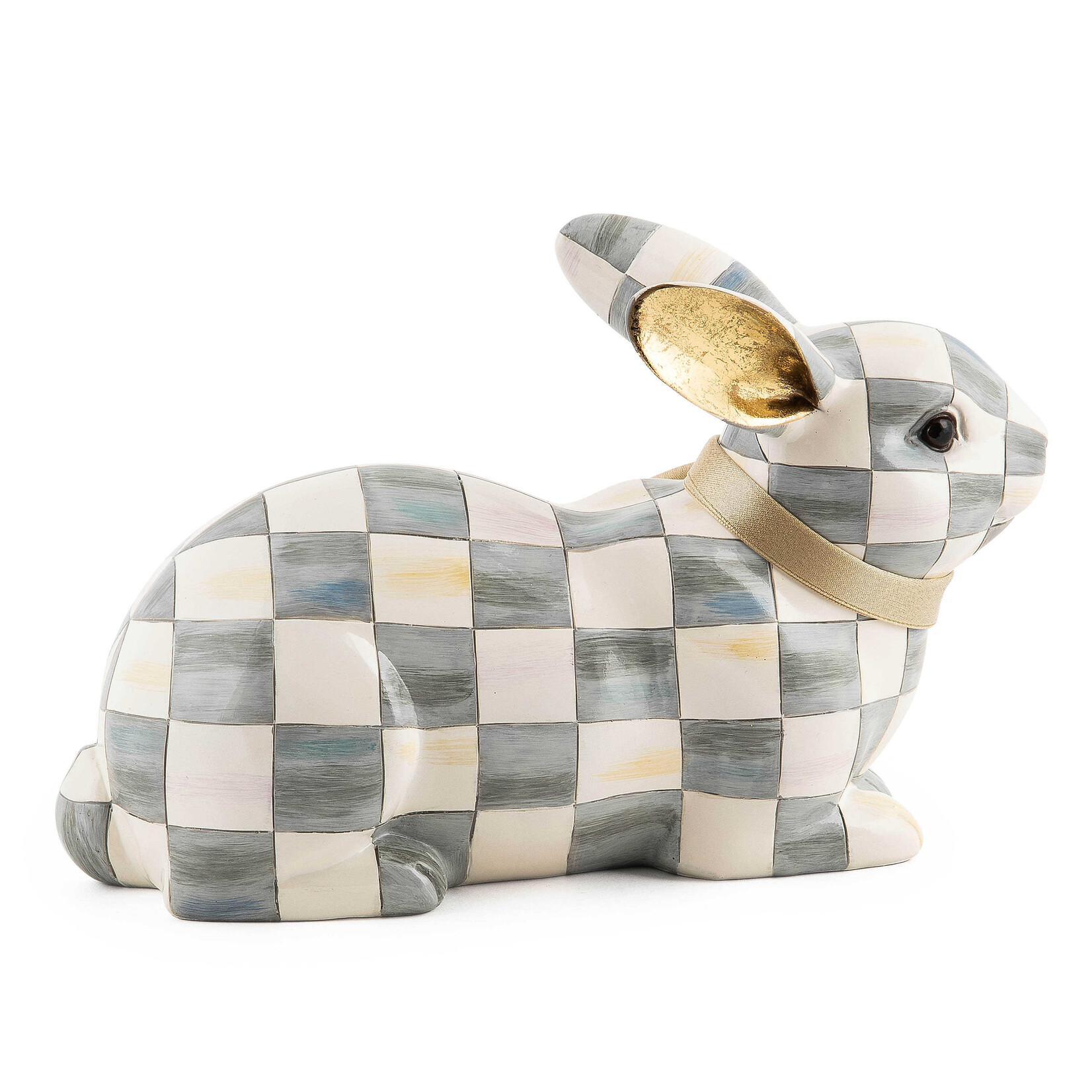 MacKenzie-Childs sterling check resting bunny