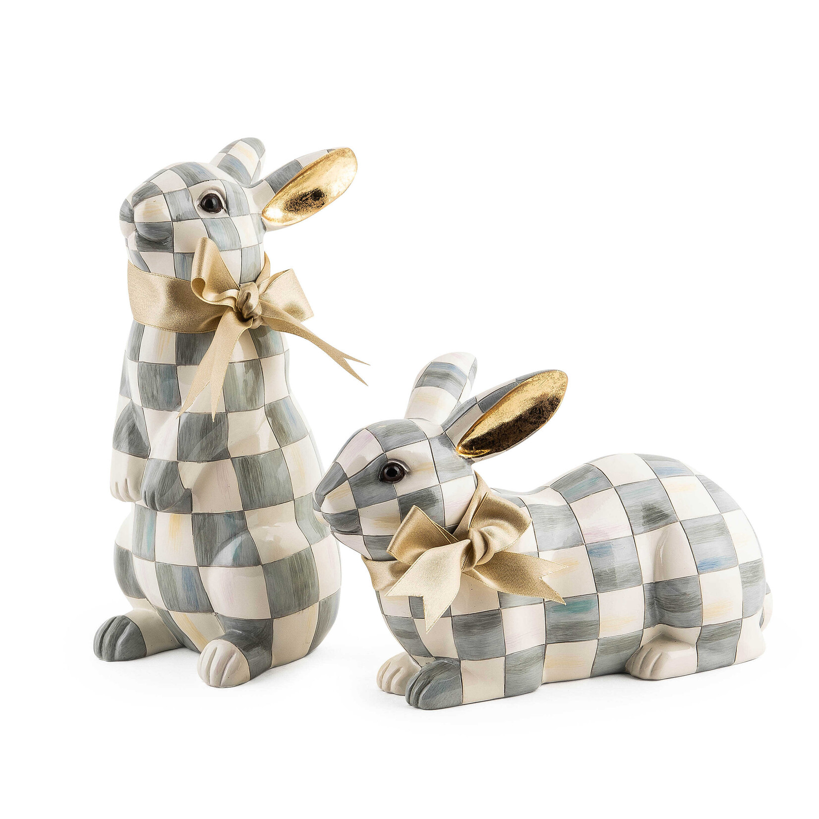 MacKenzie-Childs sterling check resting bunny