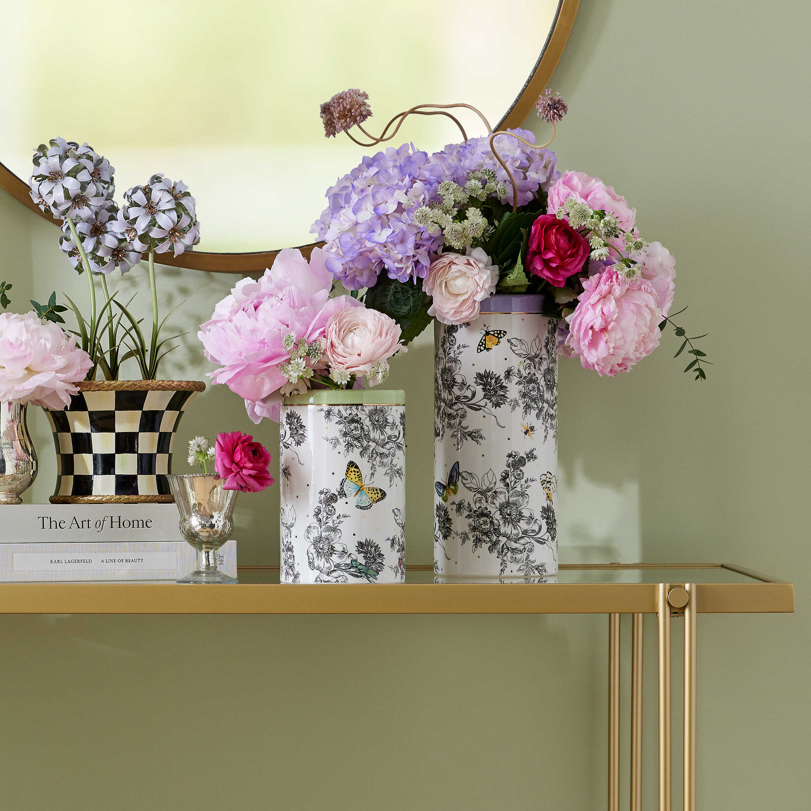 MacKenzie-Childs butterfly toile vase - tall