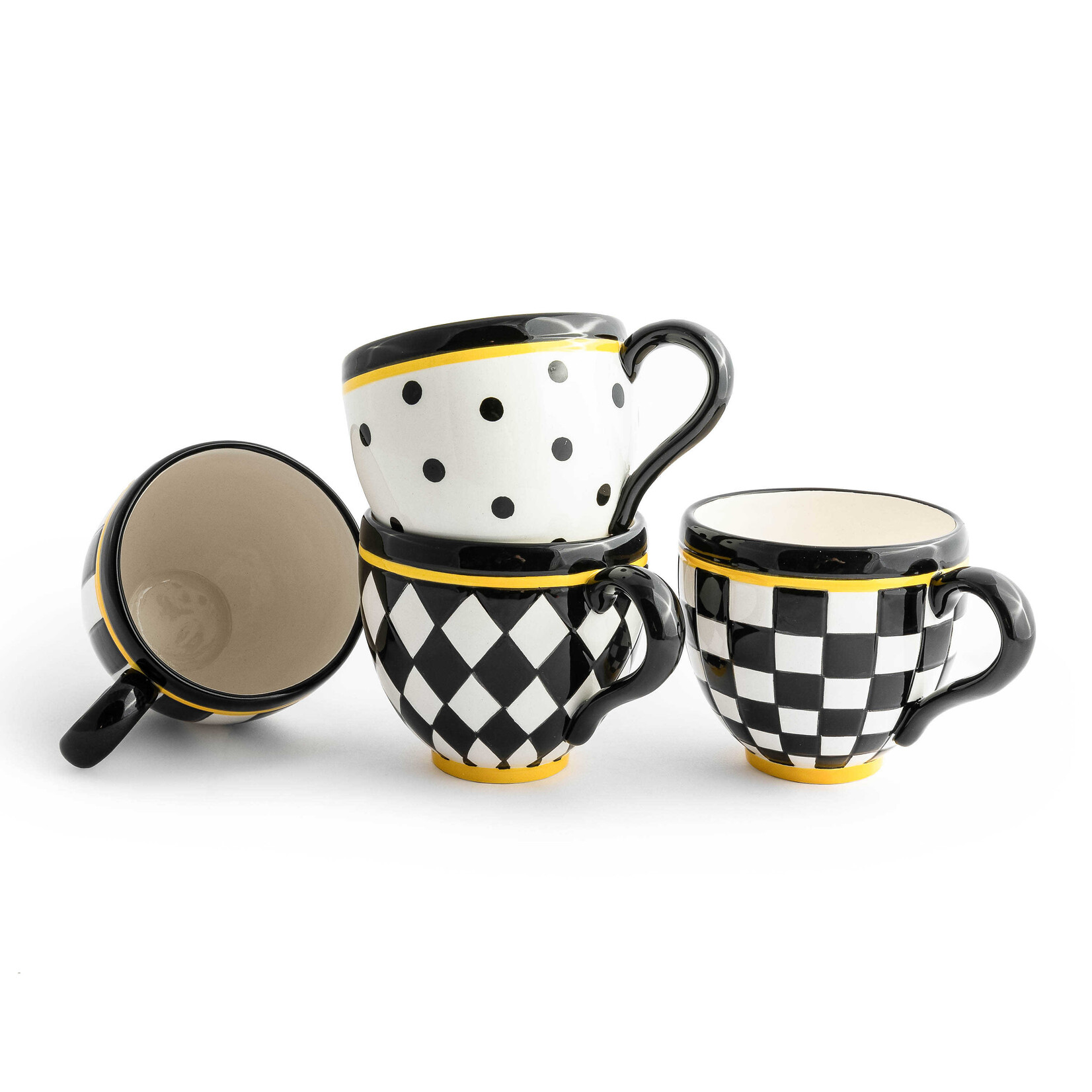 MacKenzie-Childs Courtly Mugs, Set of 4