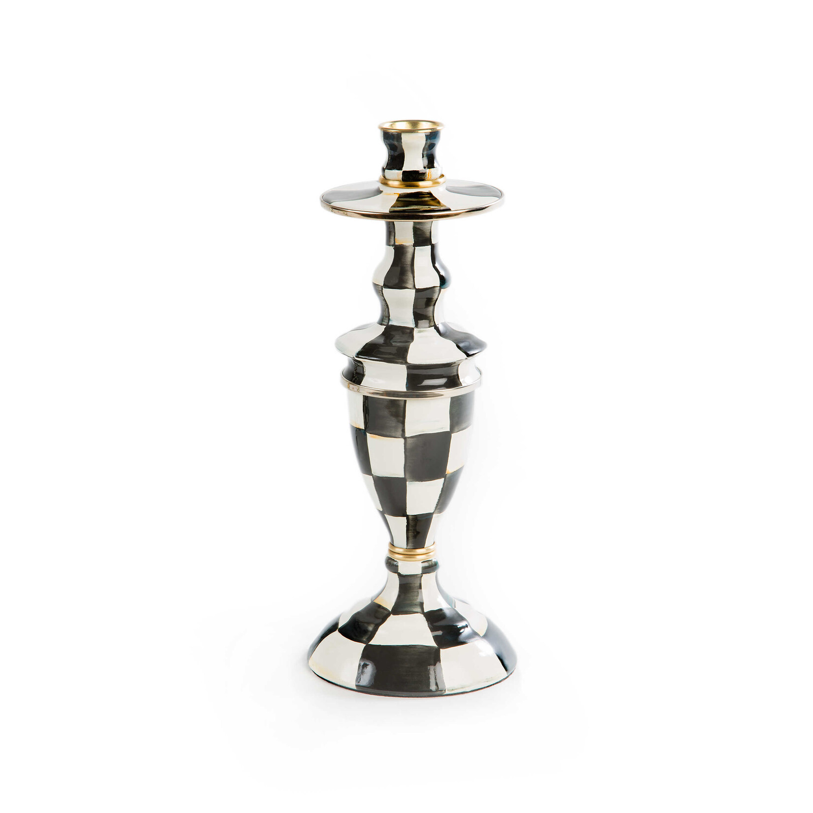 MacKenzie-Childs Courtly Check Medium Enamel Candlestick