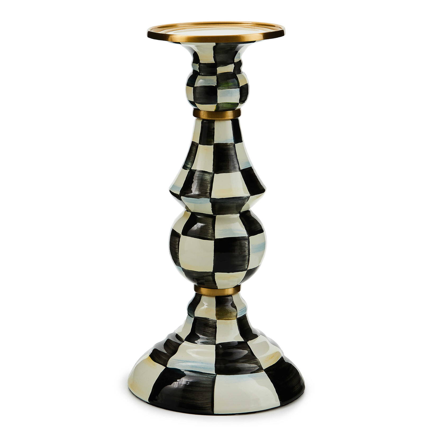 MacKenzie-Childs Courtly Check Large Pillar Candlestick