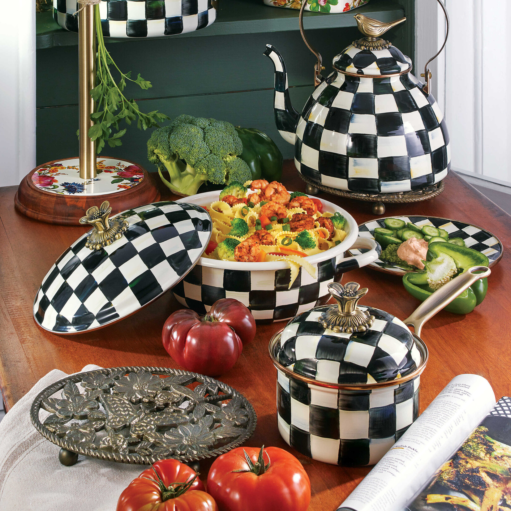 MacKenzie-Childs Courtly Check 1 Quart Saucepan