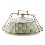 MacKenzie-Childs Sterling Check Enamel Cake Carrier