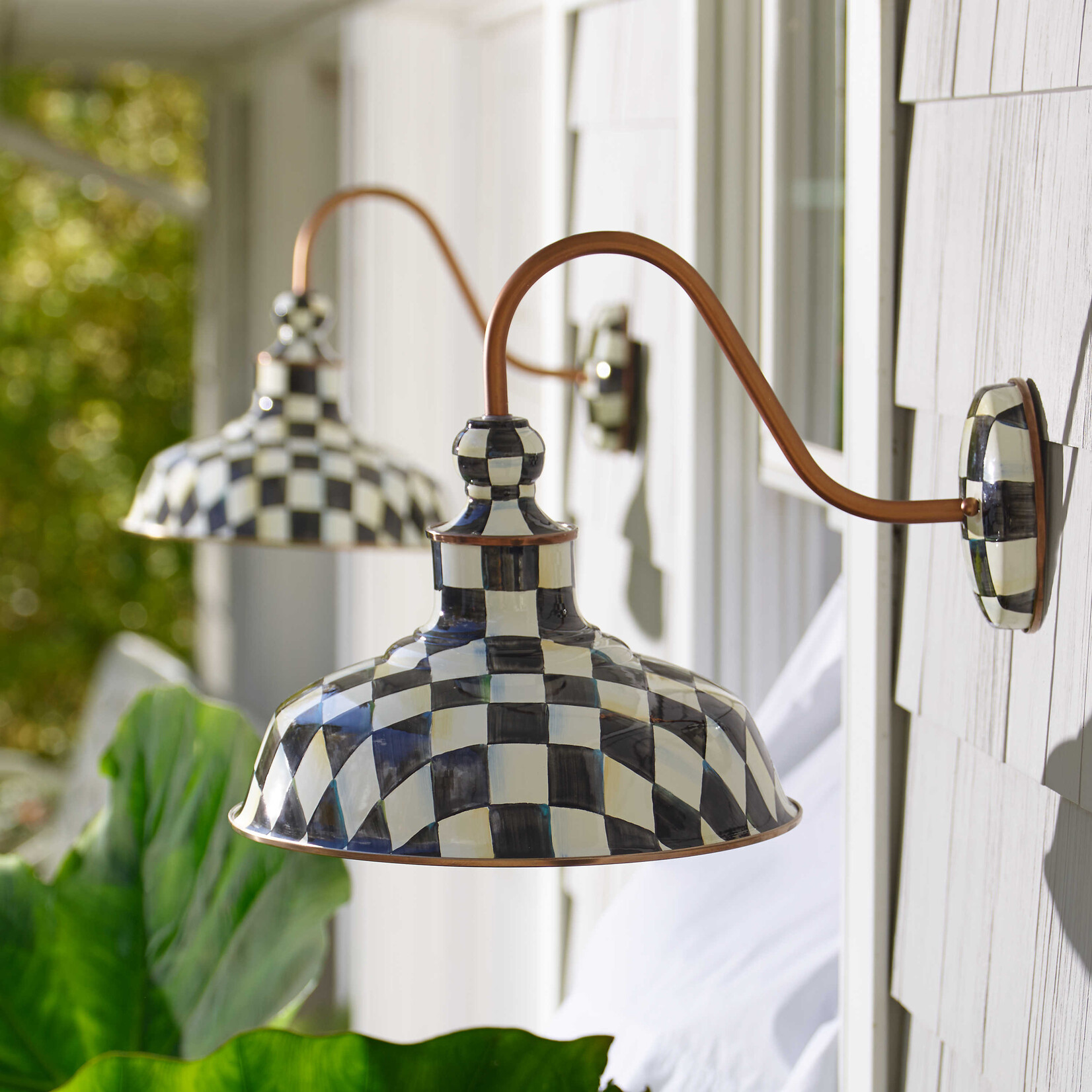 MacKenzie-Childs Courtly Check 12" Barn Sconce