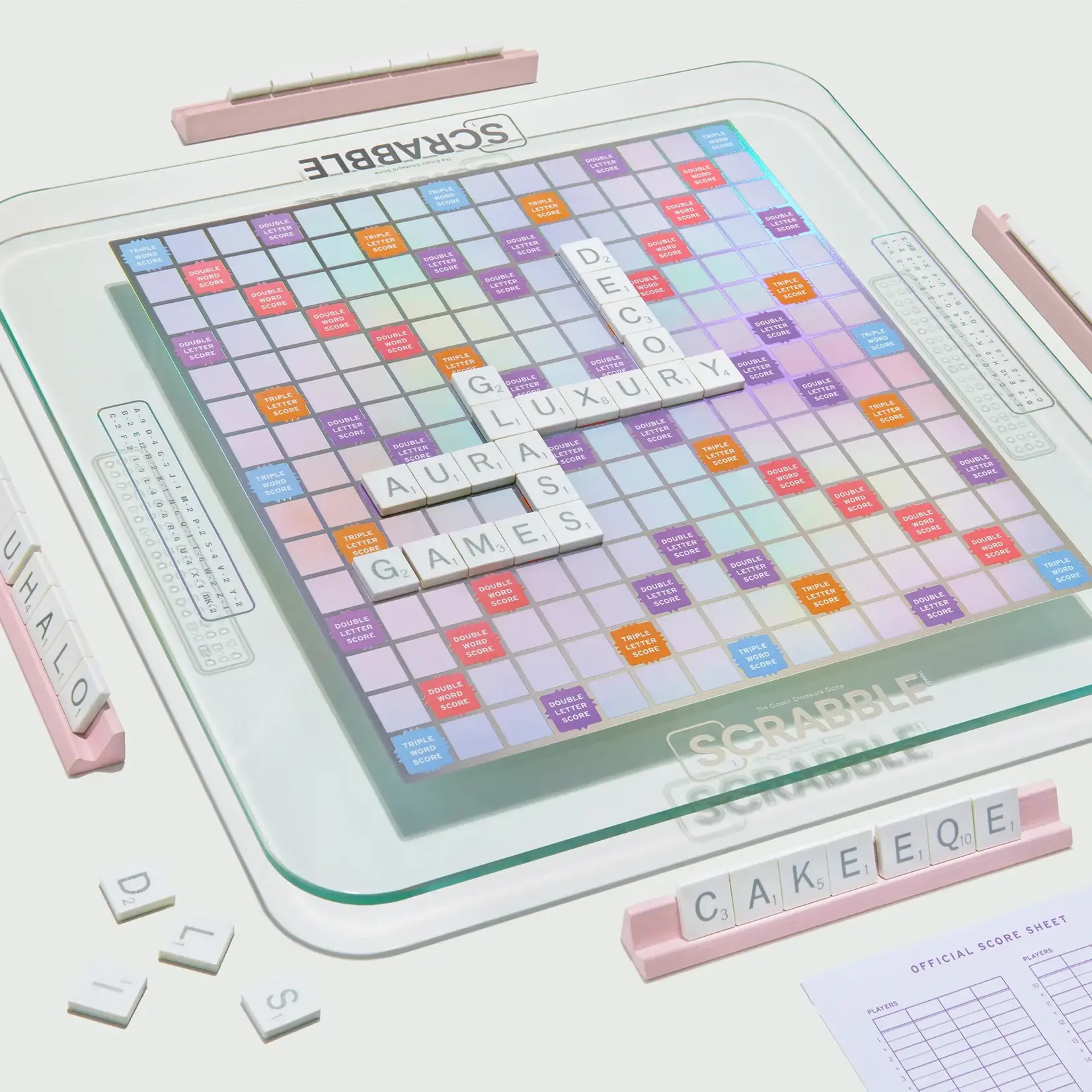 WS Game Company Scrabble Aura Glass Edition