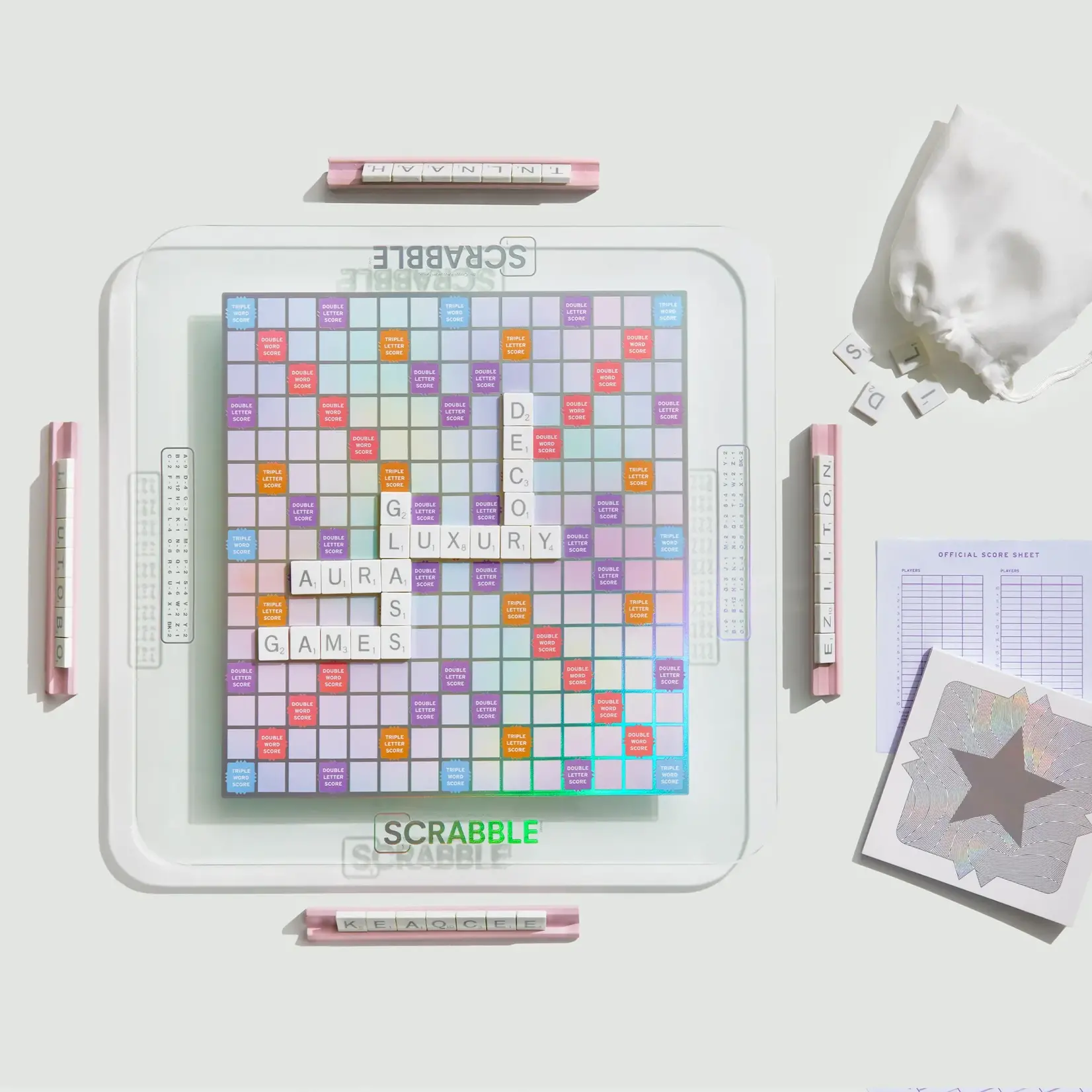 WS Game Company Scrabble Aura Glass Edition