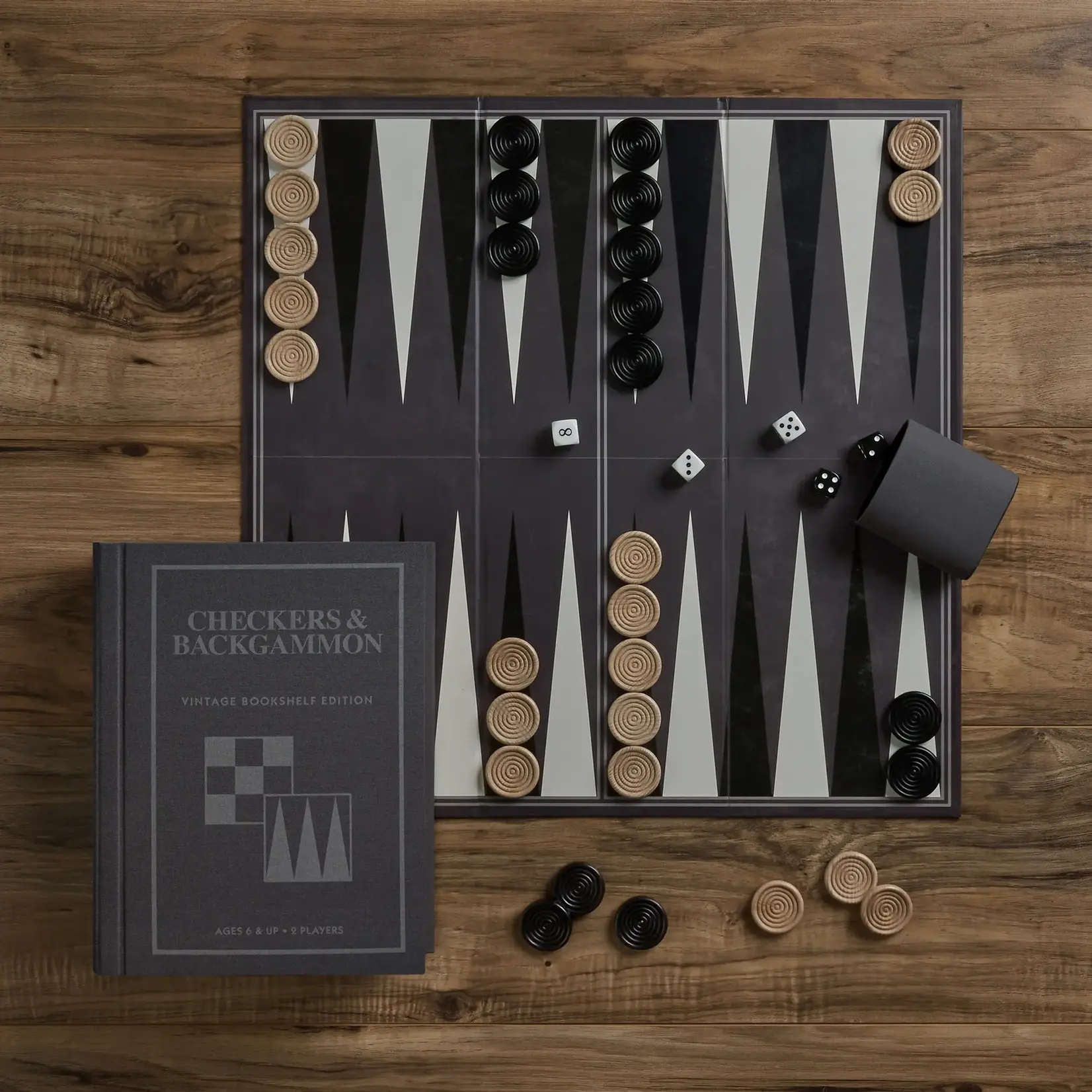WS Game Company Checkers & Backgammon Vintage Bookshelf Game